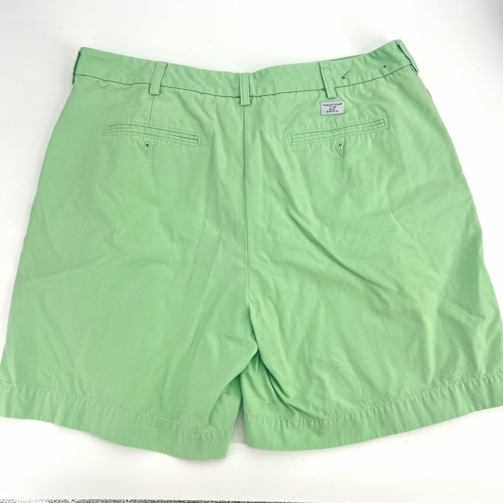 Vineyard Vines Men's Green Chino Shorts Flat Front 8" Inseam Logo Pockets